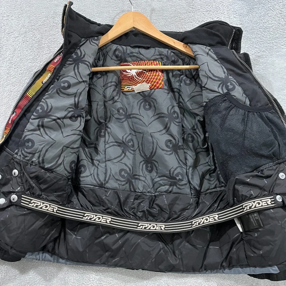 Vintage‎ Spyder Ski XT Jacket Youth 12 Insulated Black Gray Retro 90s Waterproof